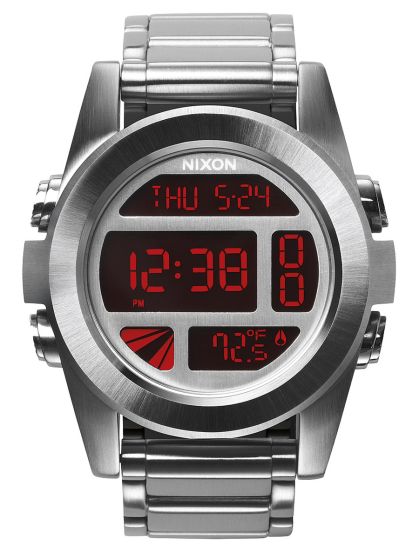 Nixon Unit SS Silver Red A360 1263 RIP