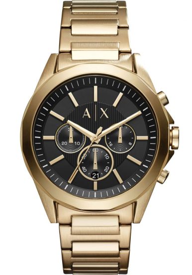 Armani exchange drexler online gold watch