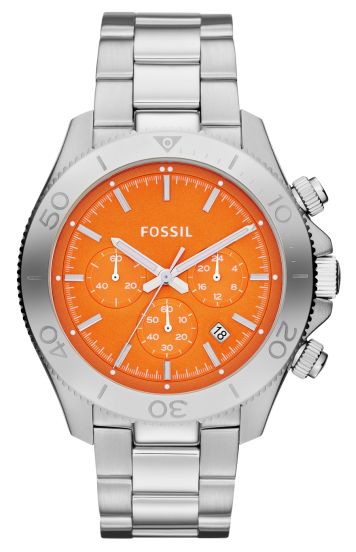 Fossil watch 2025 orange face