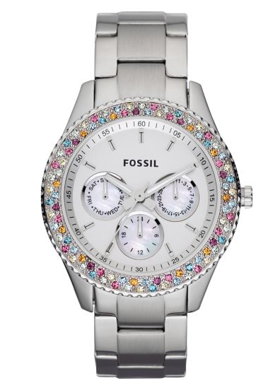 Fossil stella watch silver best sale