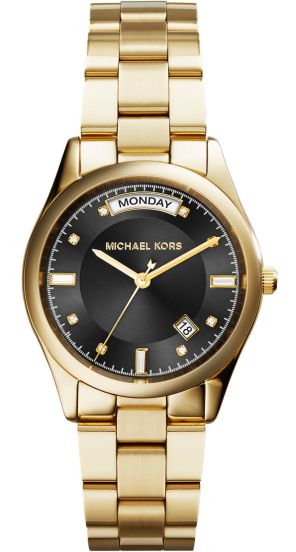 Michael Kors Colette MK6070 Women's Black Leather Analog Dial Quartz Watch  EY114 | eBay