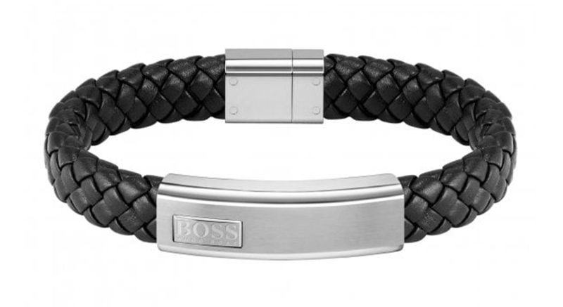 Boss men's leather bracelet hotsell