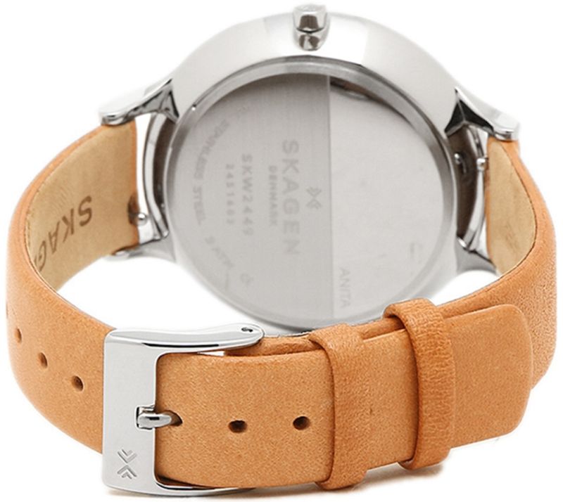 Brown leather strap for Skagen Anita SKW2449 - RIP