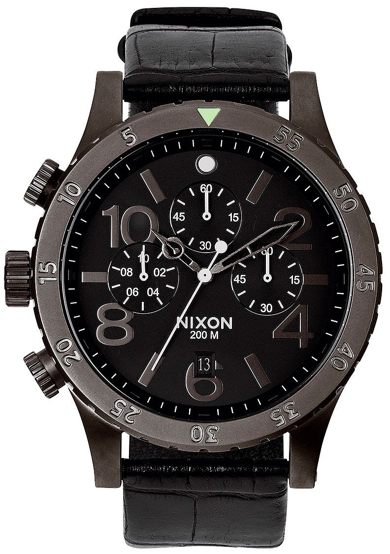 Nixon 48-20 Chrono Leather Black Gator A363-1886