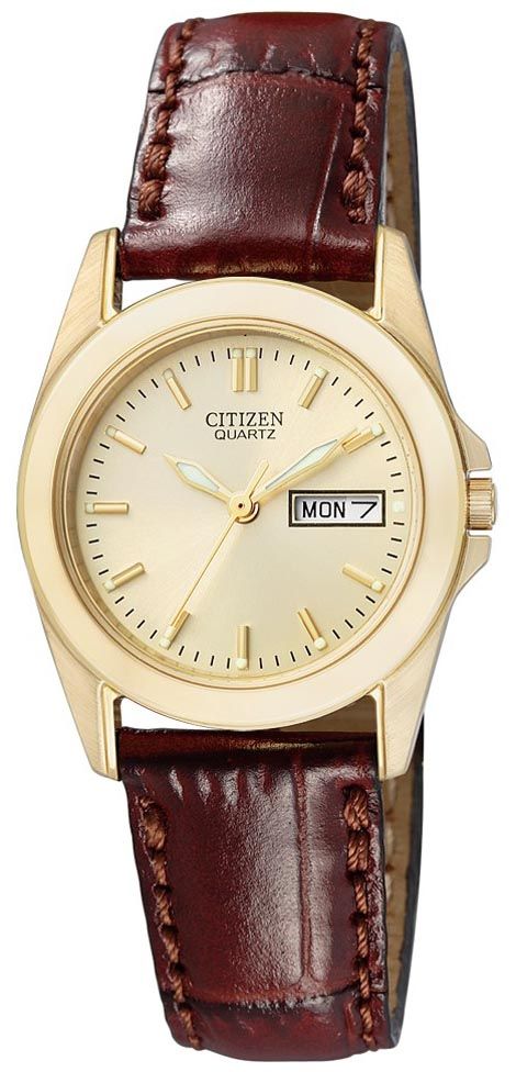 citizen quartz watch leather band