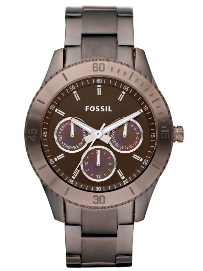 Chocolate fossil watch women's best sale