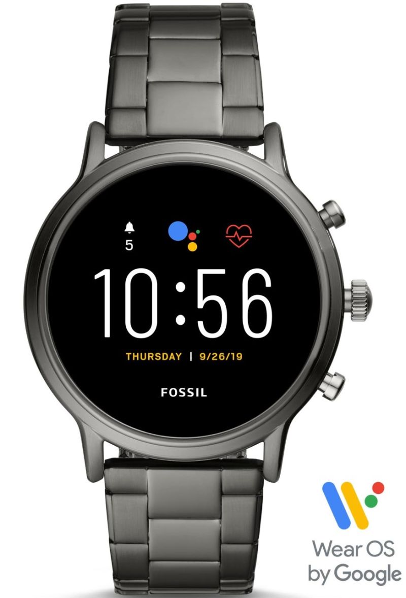 Fossil Gen 5 Smartwatch The Carlyle HR Smoke Stainless Steel FTW4024