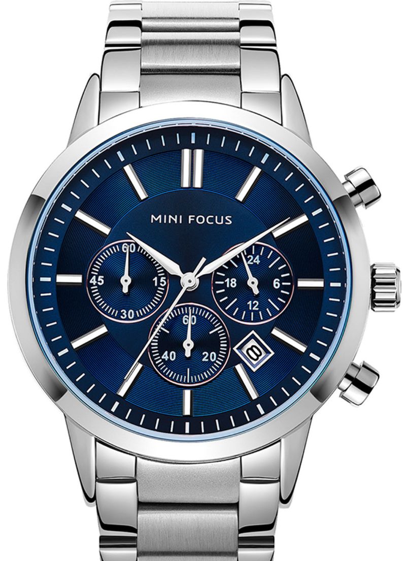 MINI FOCUS MF0278G Quartz Man Wristwatch Wearable Accessories Watch for  Male Men Watches with Stainless steel Strap Band Three Sub-dial 1/10 Second  Second Minute Sub-dial Luminous Pointer Wa - Walmart.com