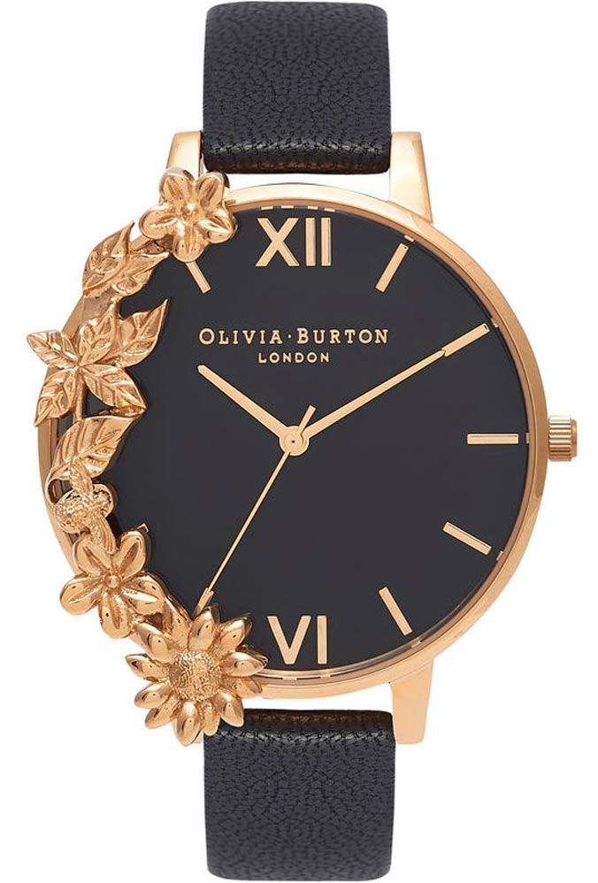 Olivia Burton Case Cuffs Black Dial Gold OB16CB07