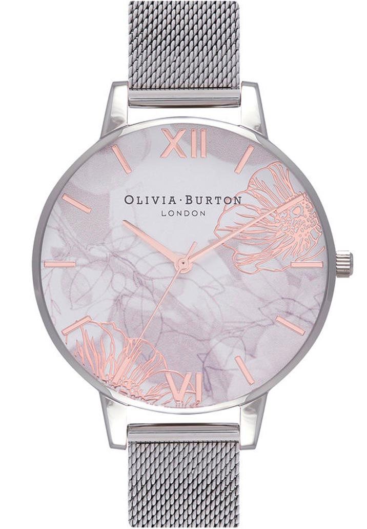 Olivia burton floral mesh watch hotsell