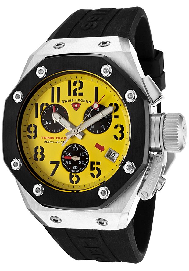 2024 Swiss legend automatic watch dive yellow