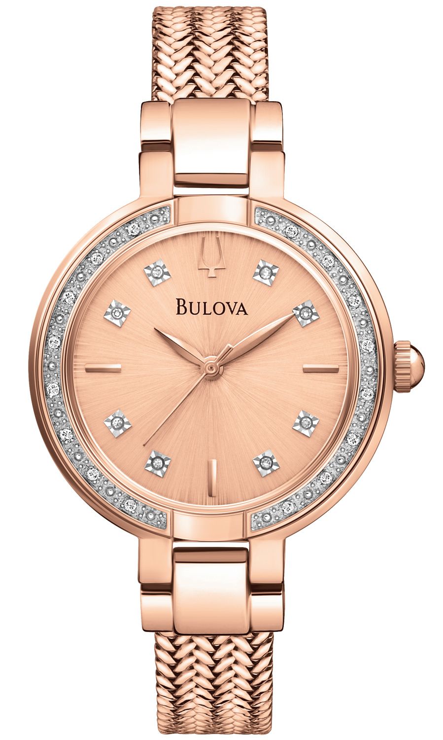 大きな取引 ブローバ Bulova Two-Tone Rose Gold Diamond Watch