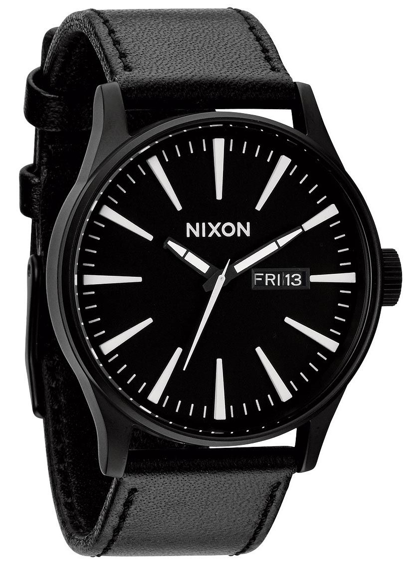 Nixon sentry outlet leather all black