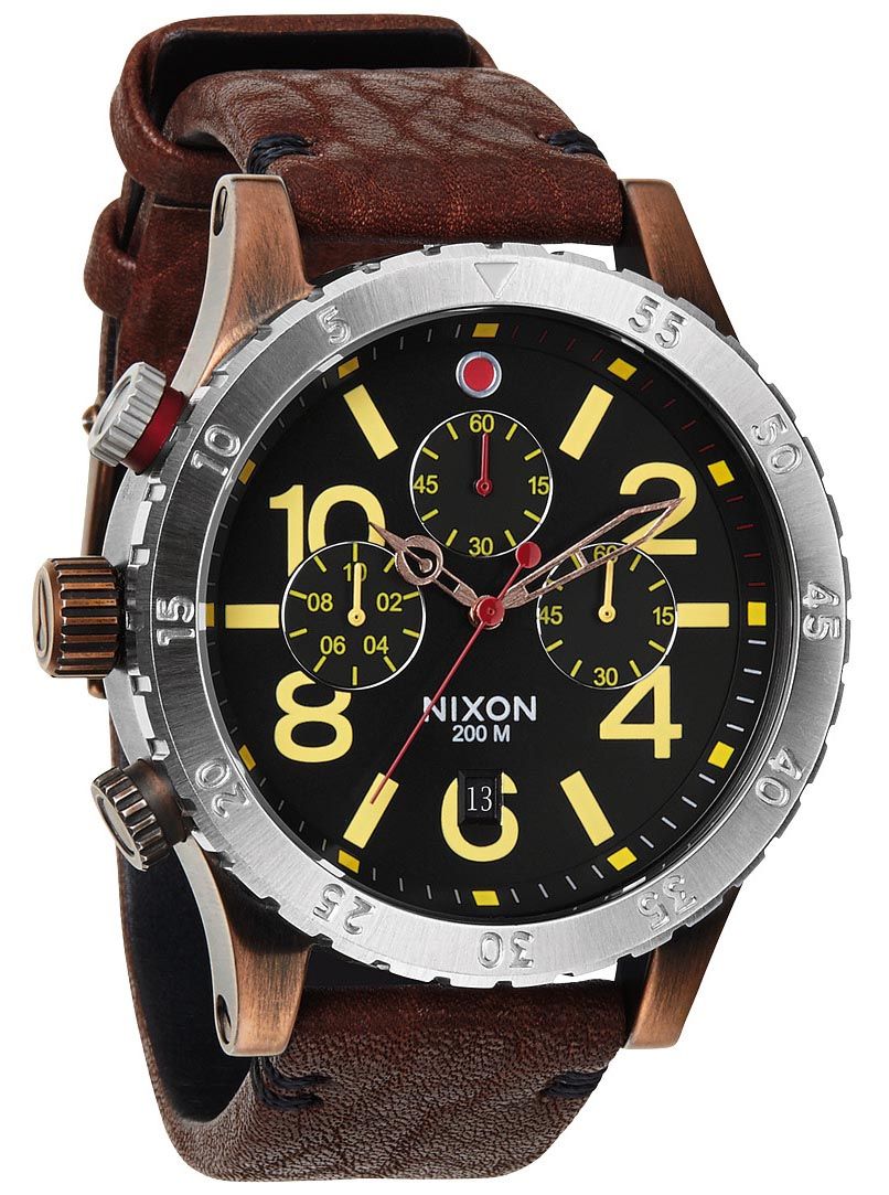 Nixon 48-20 Chrono Leather Antique Copper / Brown A363-1625 - LIQ