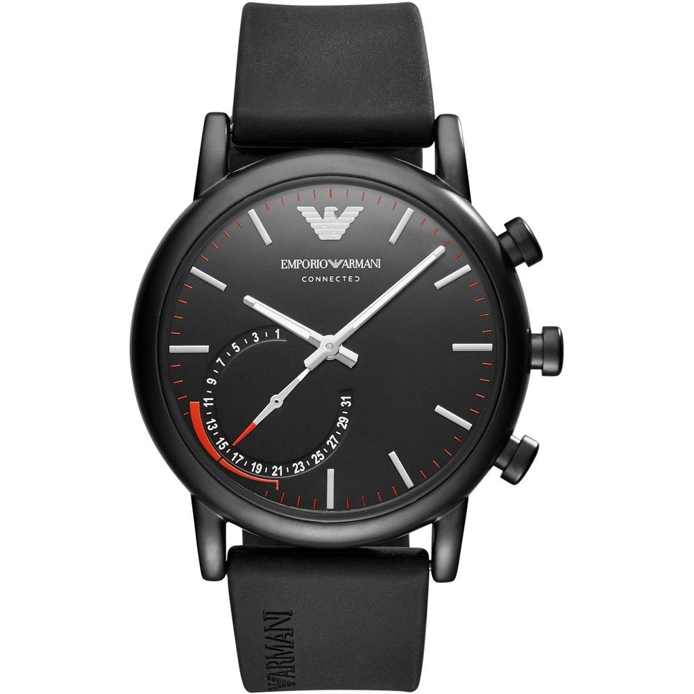 Armani exchange connected black ip stainless steel hybrid smartwatch best sale