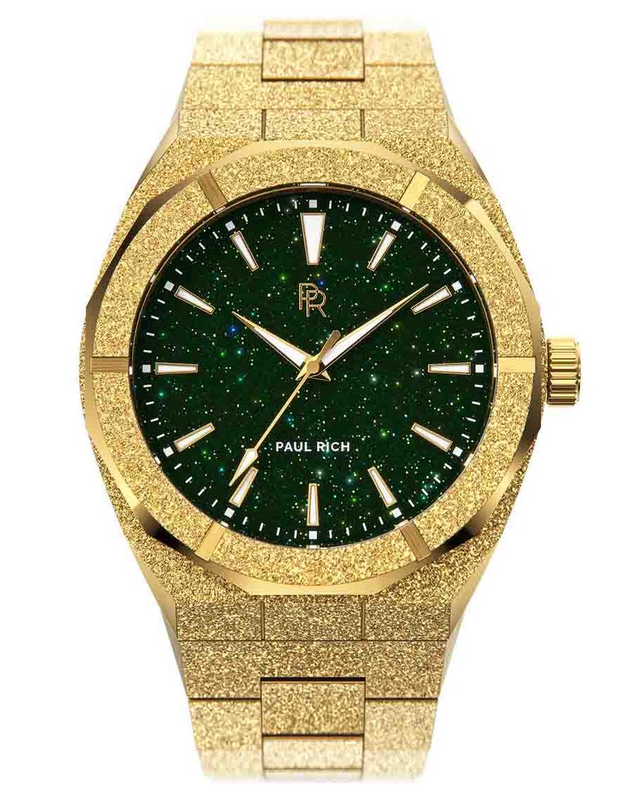 Paul Rich Frosted Star Dust - Gold Green 42 mm {{material}} PR-FSD-GG-42