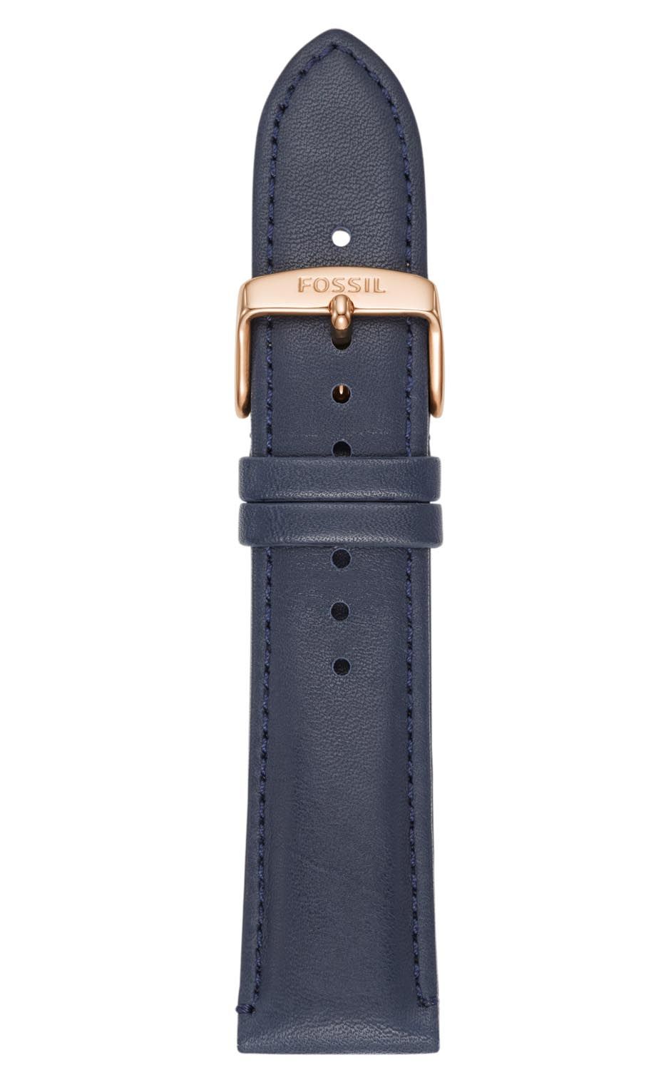 Fossil 22mm blue leather watch outlet strap