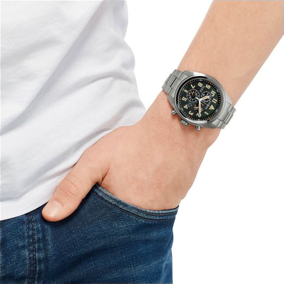 Titanium men's watch with solar movement - Citizen Eco-Drive Super Titanium AT2480-81X 